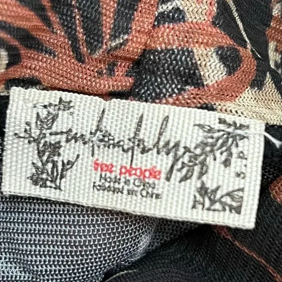 Free People Under It All Bodysuit black floral whimsy goth sheer mesh boho - Picture 10 of 10